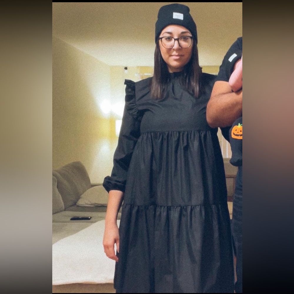 Black midi dress